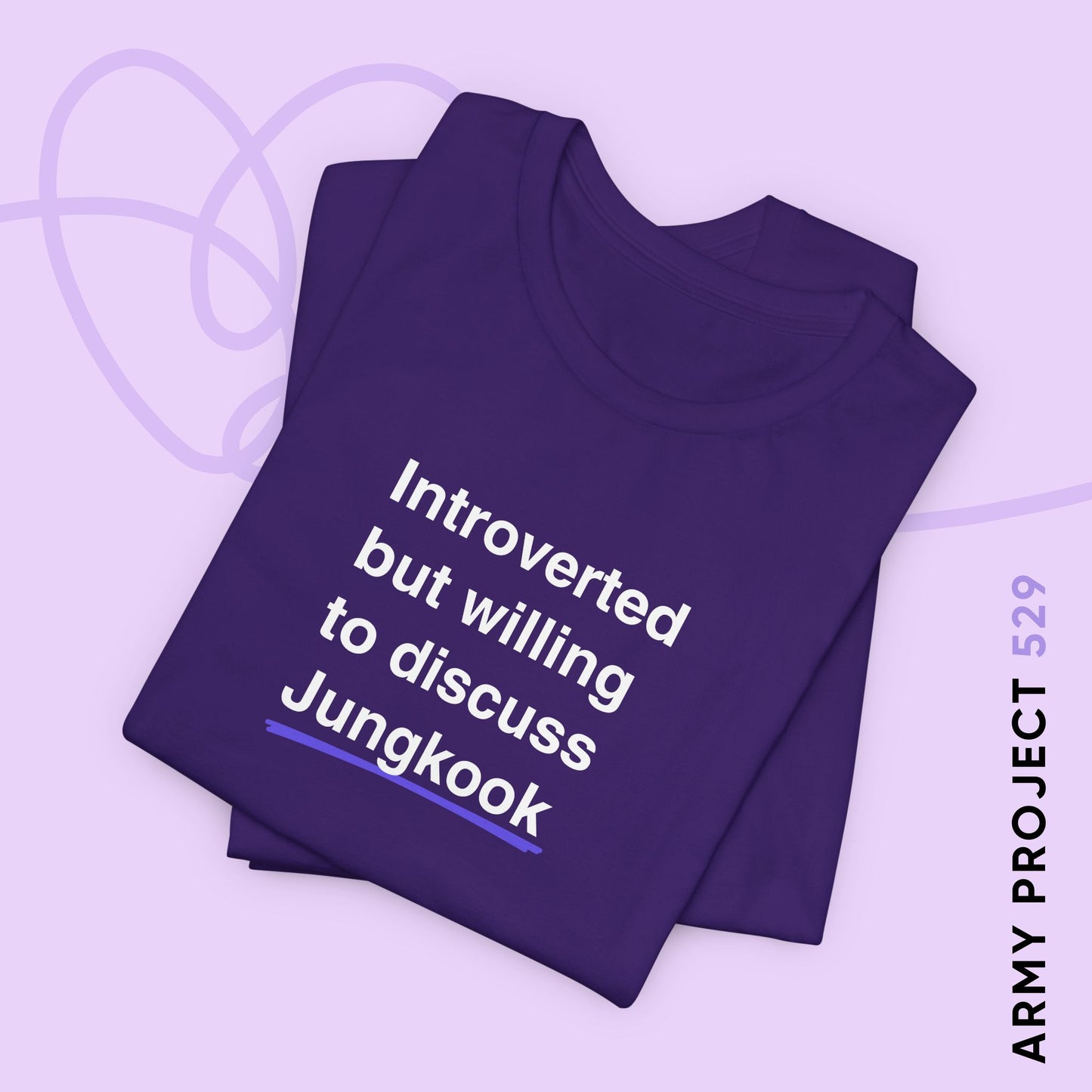 Introverted But Willing to Discuss Jungkook Unisex Jersey Short Sleeve Tee