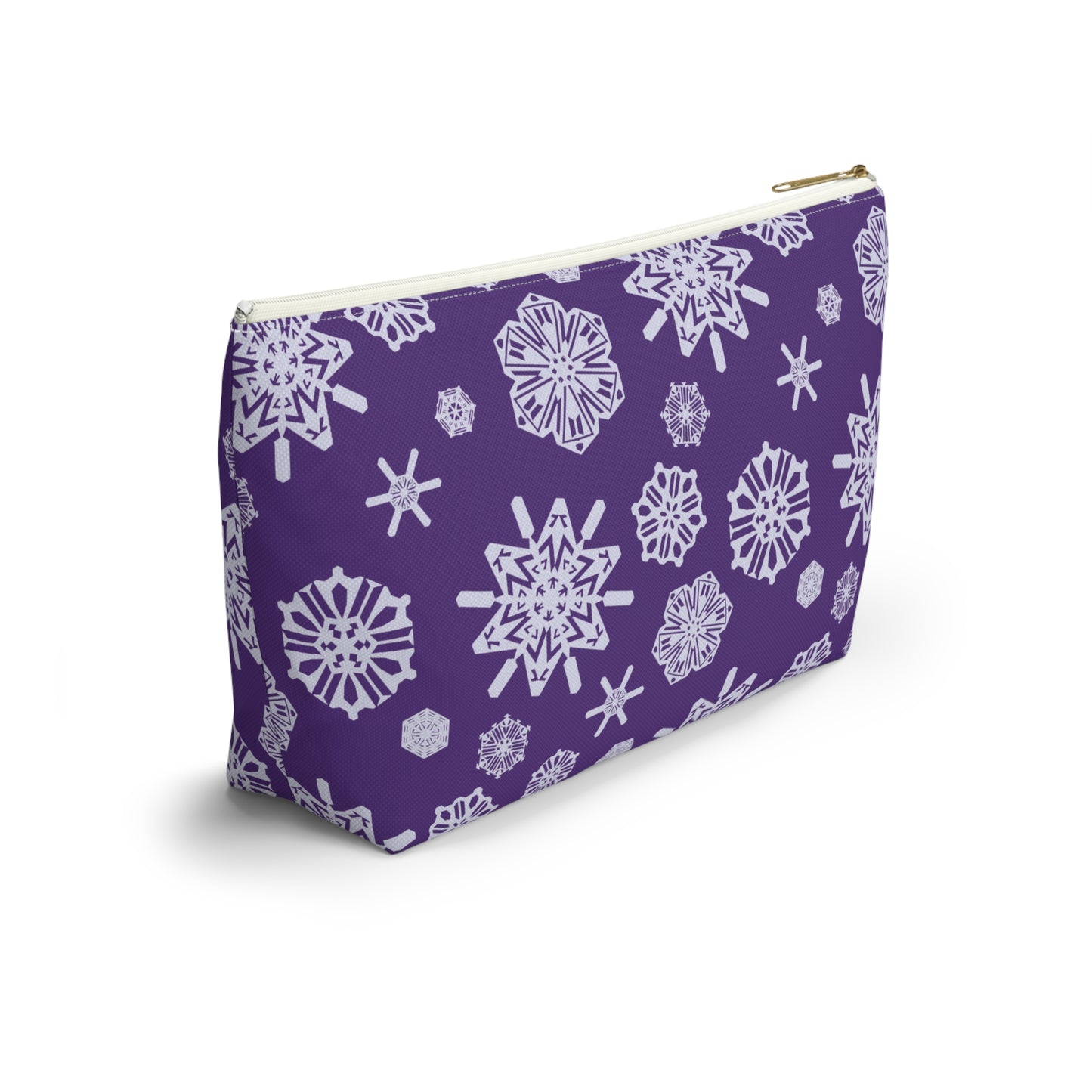 OT7 Cosmetics Bag - Secret Snowflakes (Purple) - Fanmade BTS Toiletry Bag - Flat Bottom Zipper Pouch