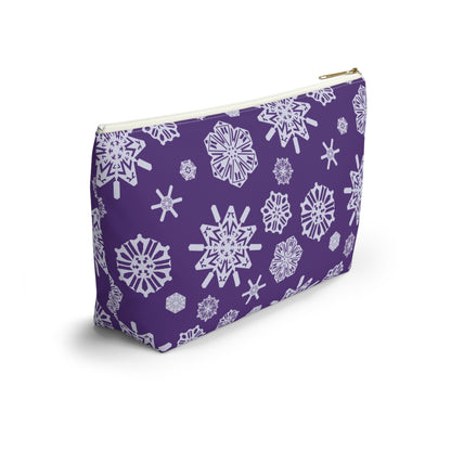 OT7 Cosmetics Bag - Secret Snowflakes (Purple) - Fanmade BTS Toiletry Bag - Flat Bottom Zipper Pouch