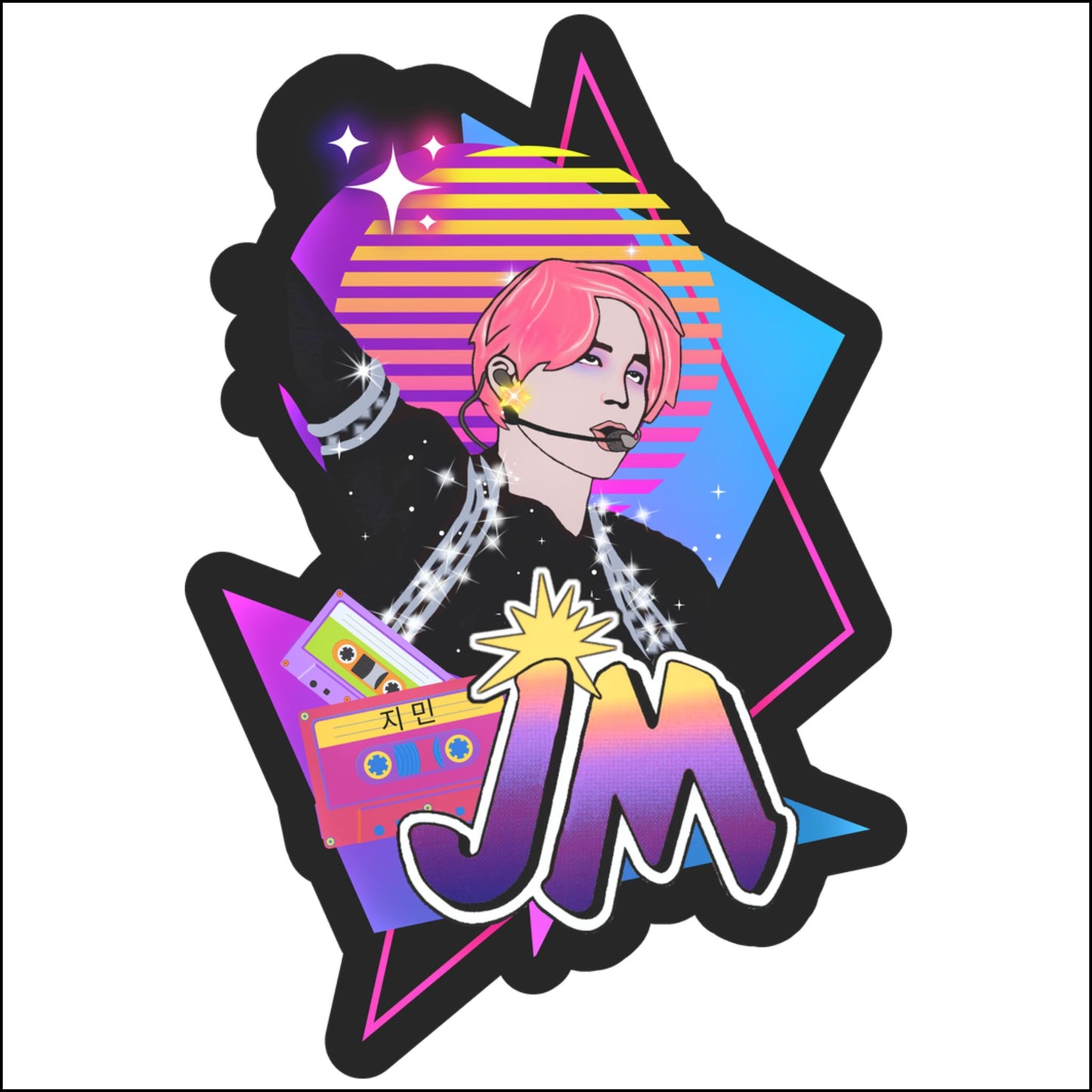 Jimin 1980s Retro Custom Cut Acrylic Ornament