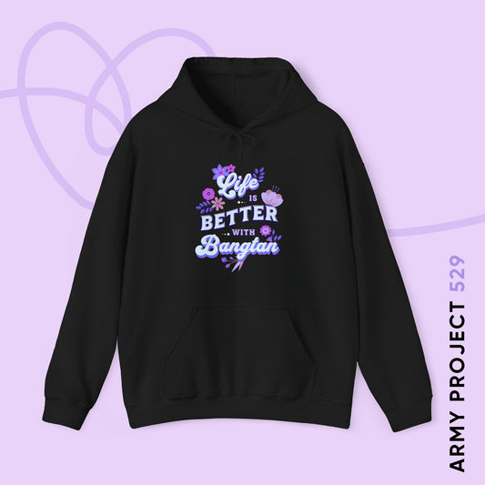 OT7 Hoodie - Life is Better with Bangtan - Fanmade BTS Merch - Cozy Unisex Sweatshirt