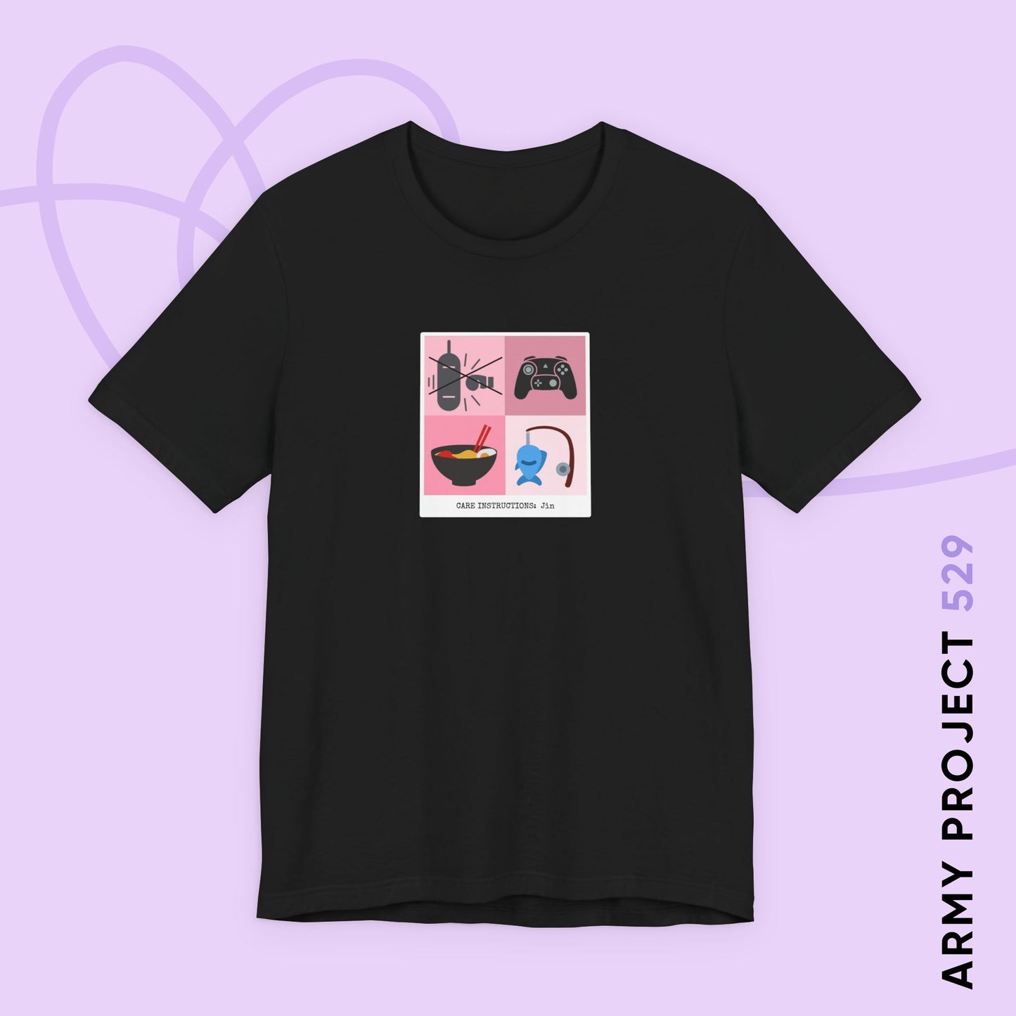 Jin Short Sleeve Shirt - Funny Fanmade BTS Merch - Care Instructions - Soft Unisex T-Shirt