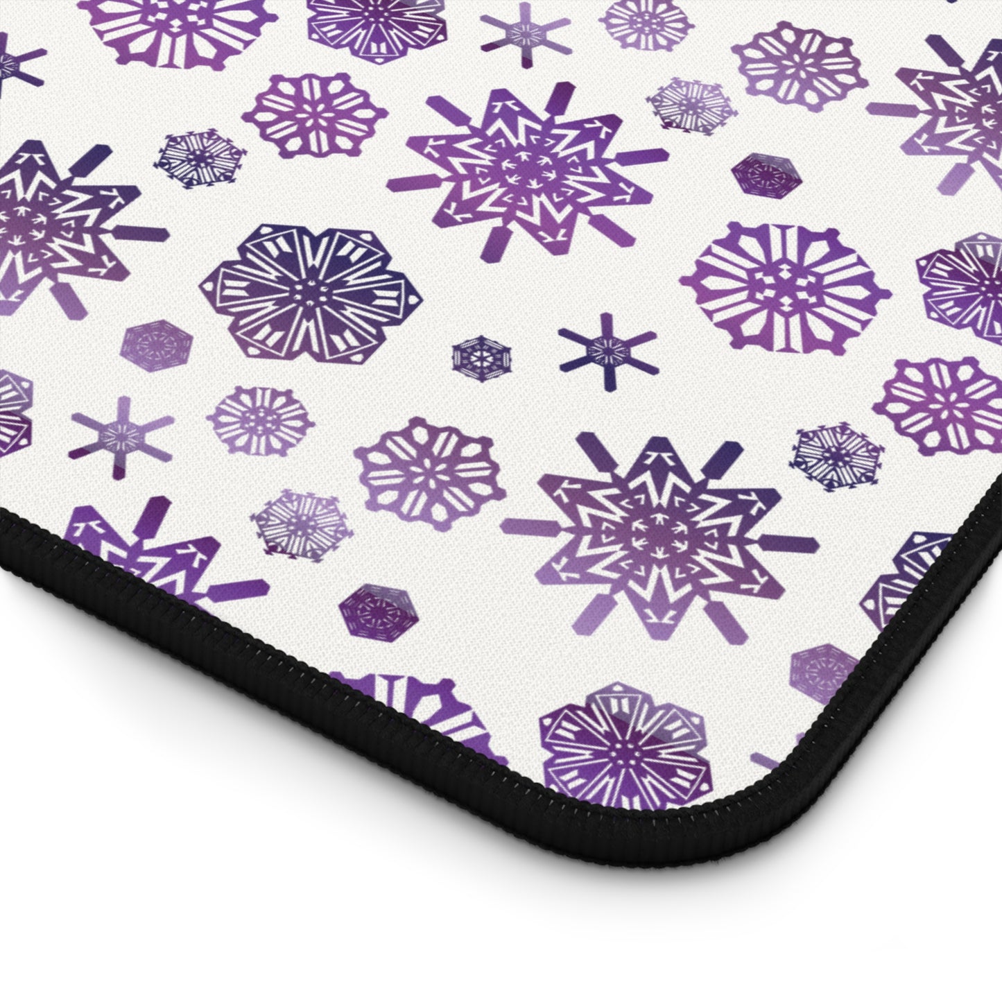 OT7 Desk Mat - Secret Snowflakes (White) - Fanmade BTS Desk Accessories