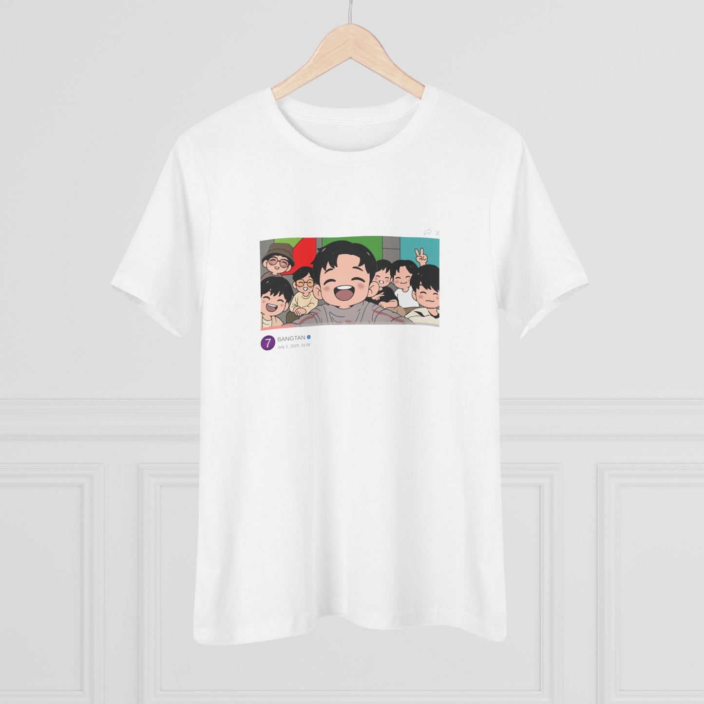 OT7 Reunion Women's Tee - Fanmade BTS Merch - Original Chibi Artwork - Soft Jersey T-Shirt