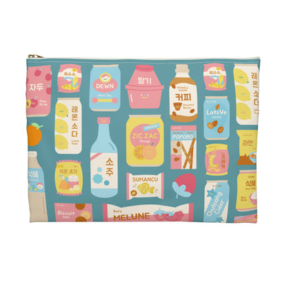 Sweet Pastel Korean Snacks Accessory Pouch