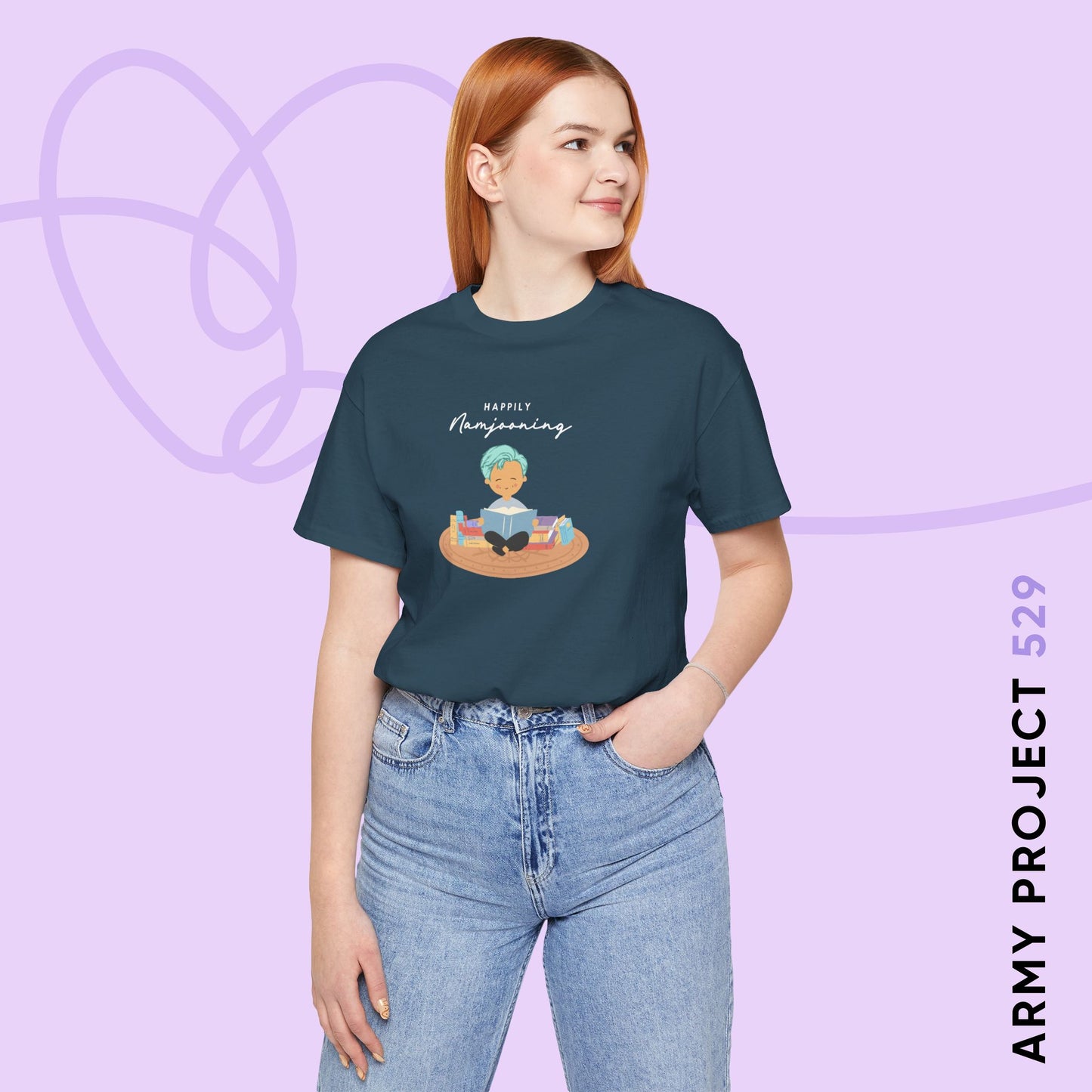 Namjoon Short Sleeve Shirt - Happily Namjooning - Fanmade BTS Merch - Unisex Jersey T-Shirt