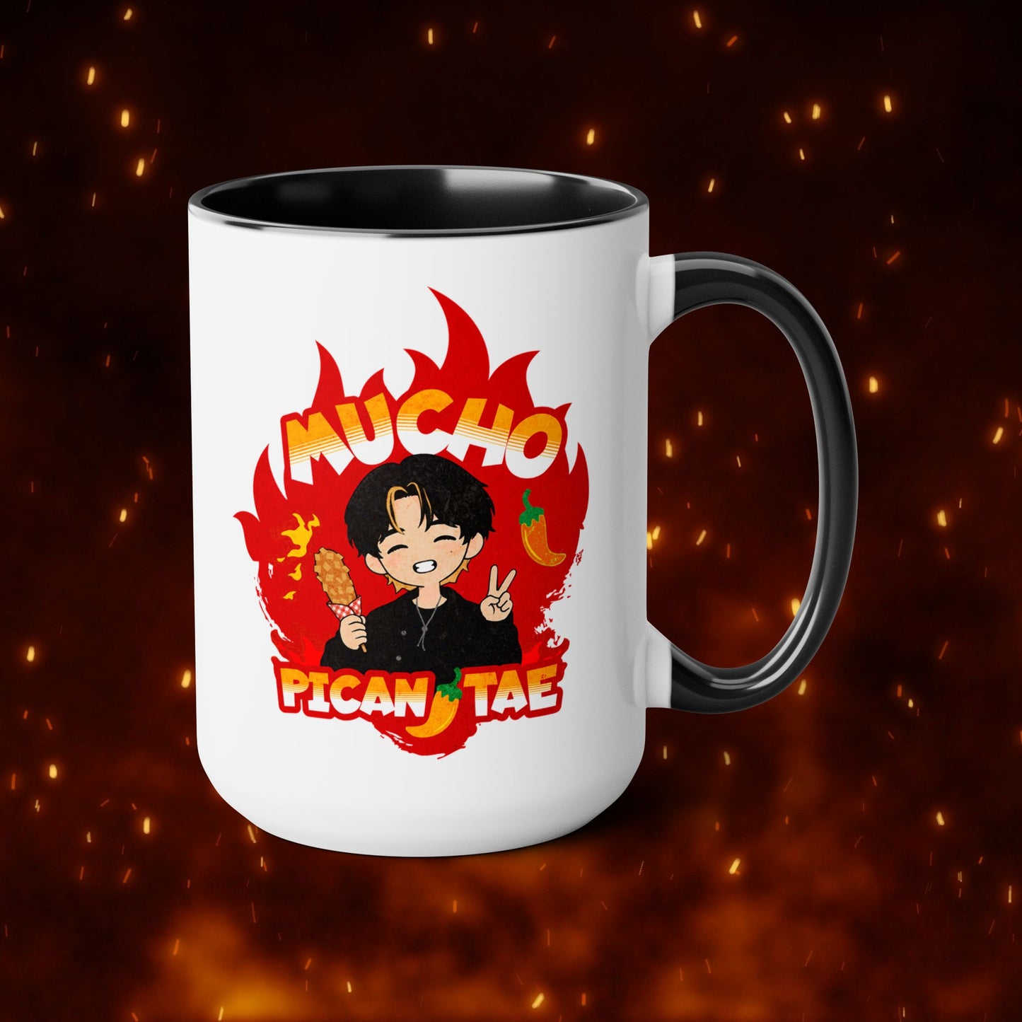 Taehyung Coffee Mug - Mucho PicanTae - 15 oz Two-Tone