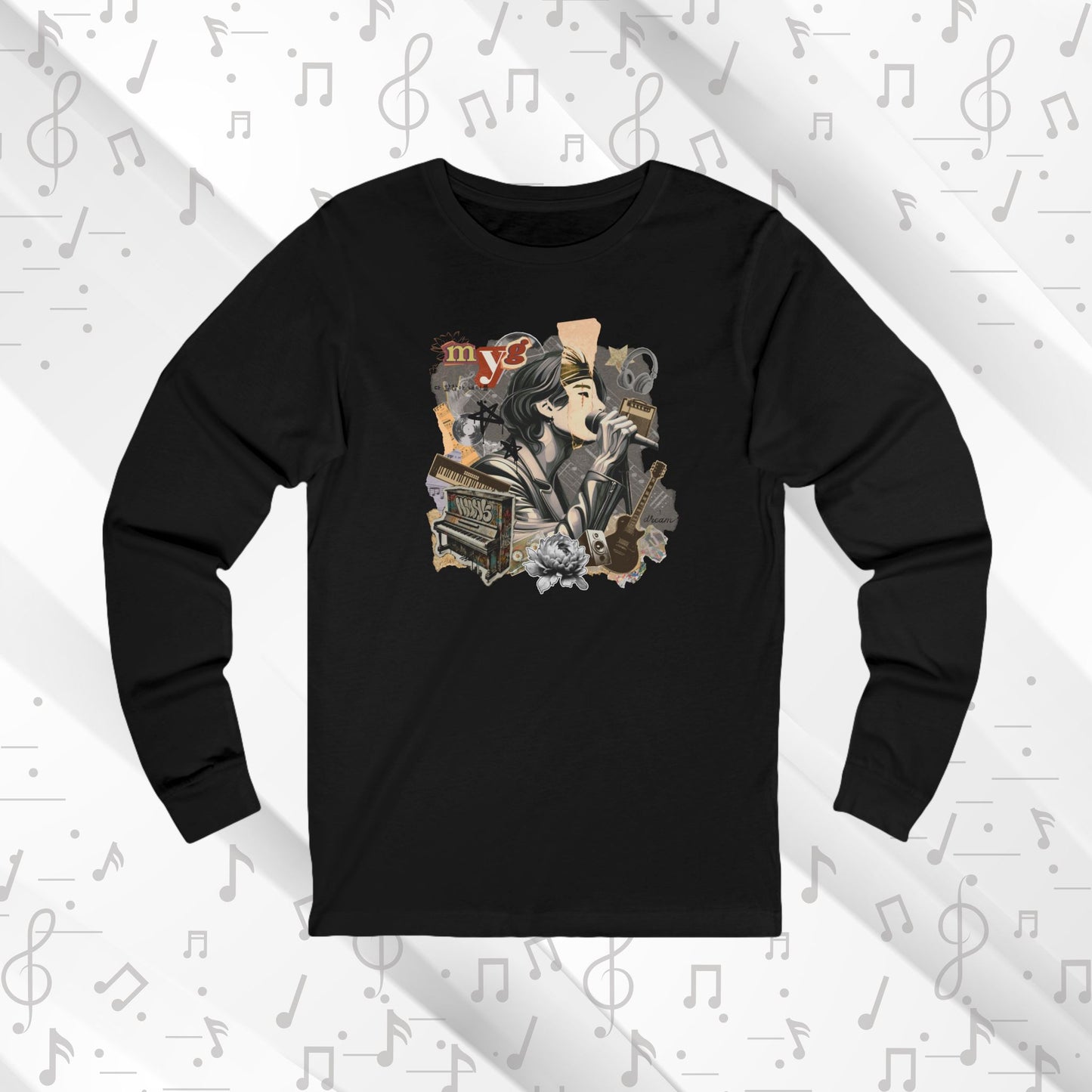 Yoongi Long Sleeve Shirt - Fanmade BTS Retro Series - 2010s Rock Aesthetic - Soft Unisex T-Shirt