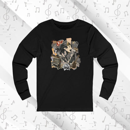 Yoongi Long Sleeve Shirt - Fanmade BTS Retro Series - 2010s Rock Aesthetic - Soft Unisex T-Shirt