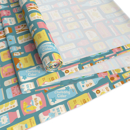 Sweet Pastel Korean Snack Table Runner - Cute K-Pop Home Decor - Cotton Twill or Polyester