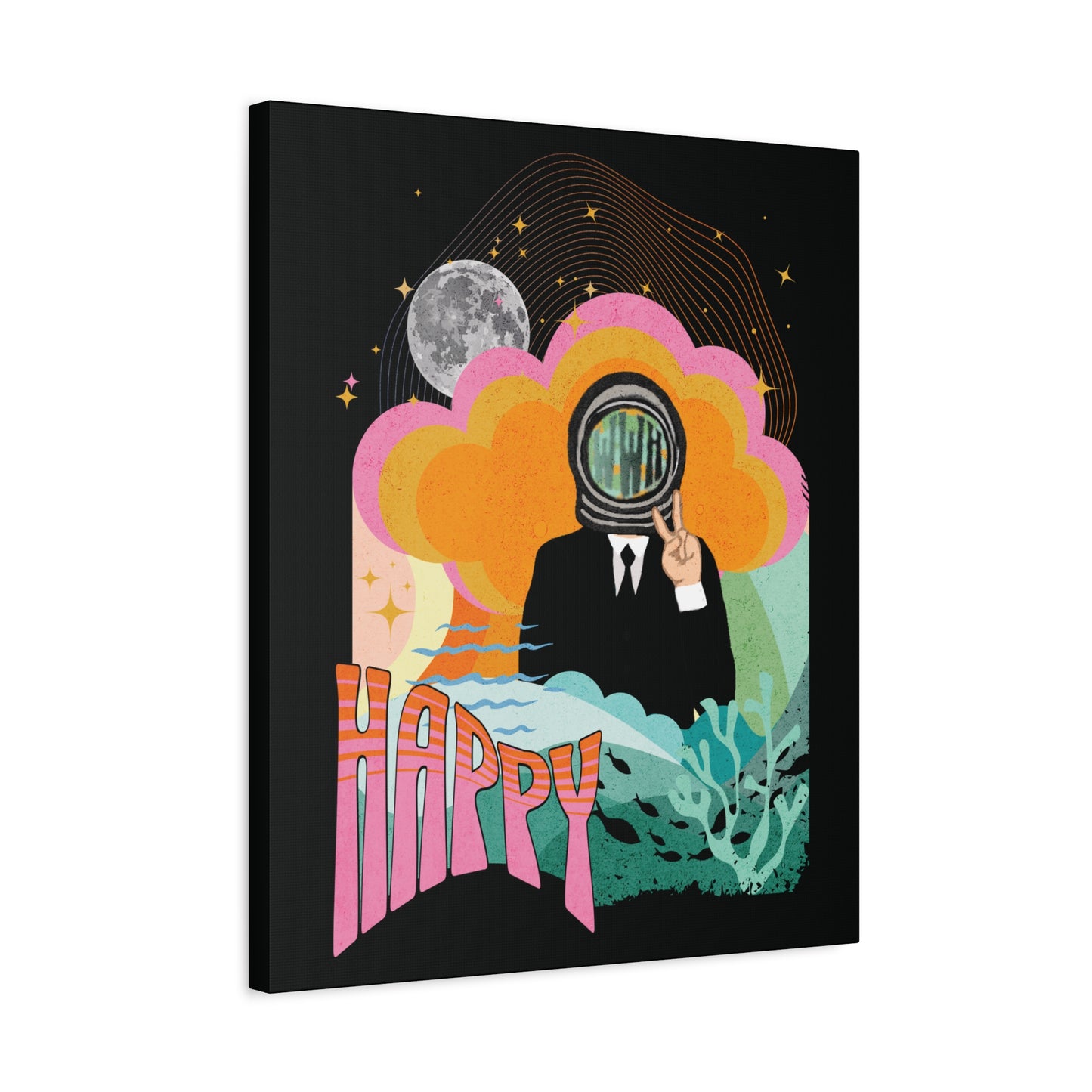 Jin Canvas Wall Art - Fanmade BTS Retro Series - 60s Mod Aesthetic - Framed Wall Decor