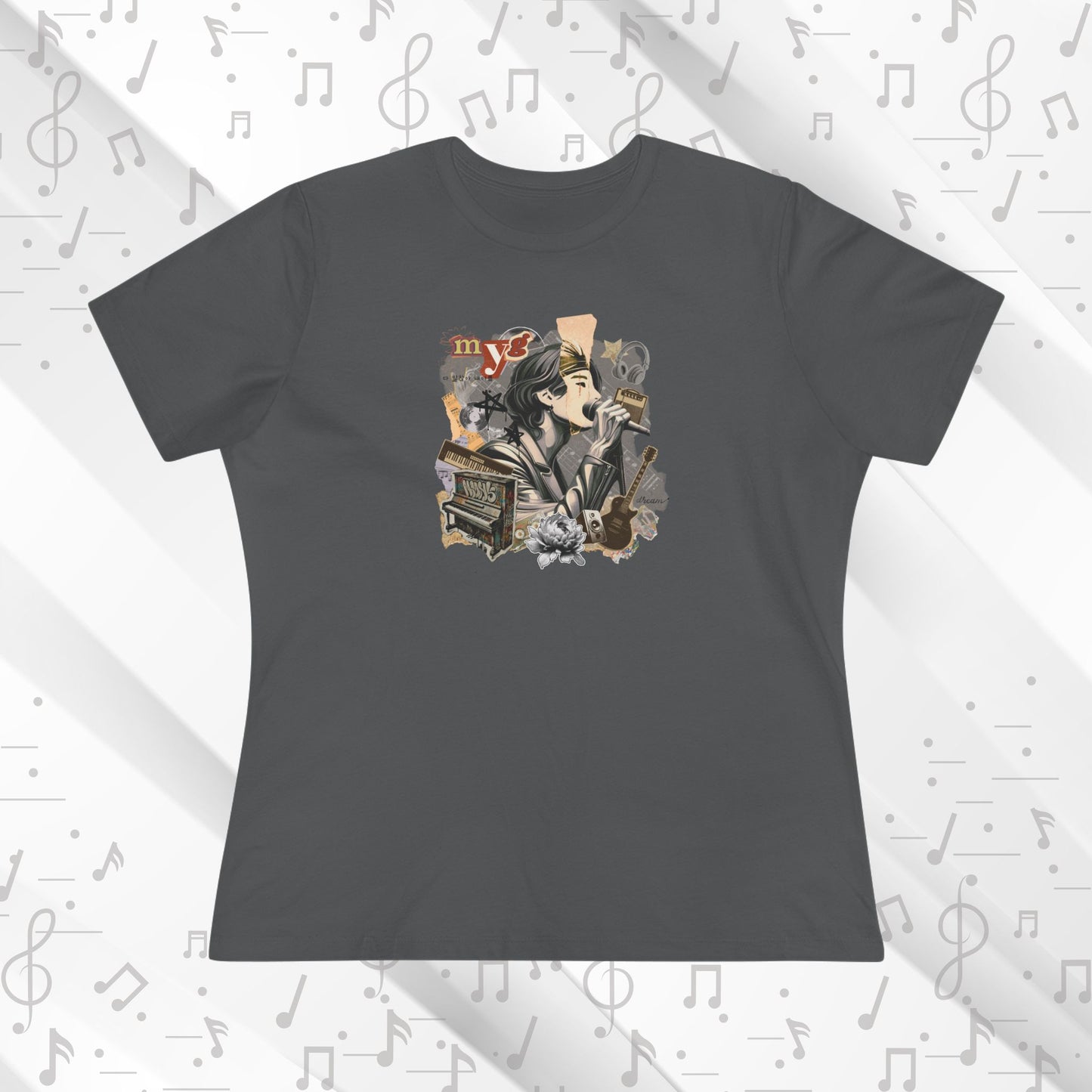 Yoongi Women's Tee - BTS Fanmade Retro Series - 2010s Rock Aesthetic - Soft Jersey T-Shirt