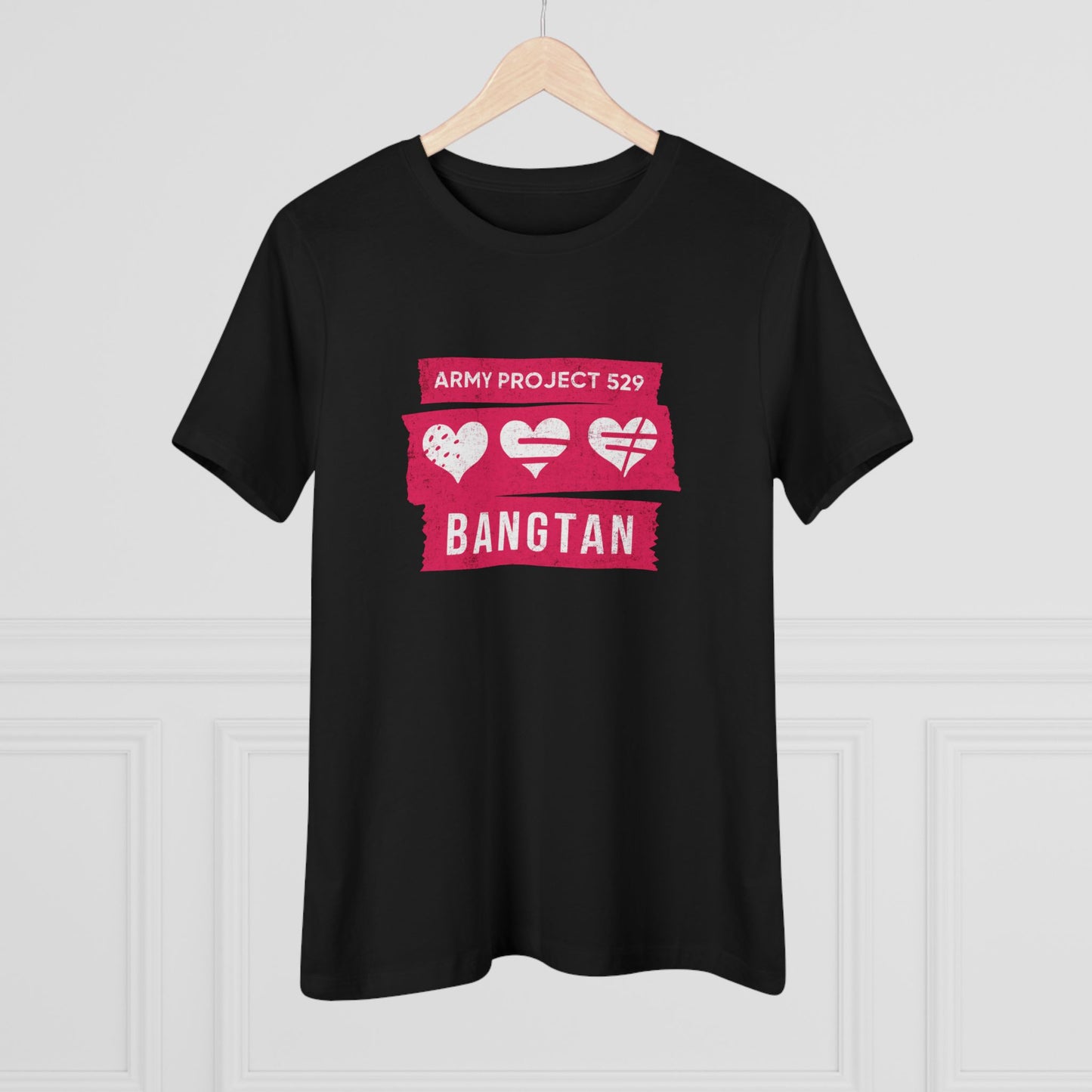 OT7 Women's Tee - AP529 <3 Bangtan (Red) - Soft Jersey T-Shirt
