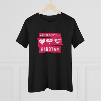 OT7 Women's Tee - AP529 <3 Bangtan (Red) - Soft Jersey T-Shirt