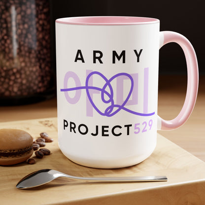 ARMY Project 529 Coffee Mug - ARMY Drinkware - Two-Tone 15 oz Ceramic