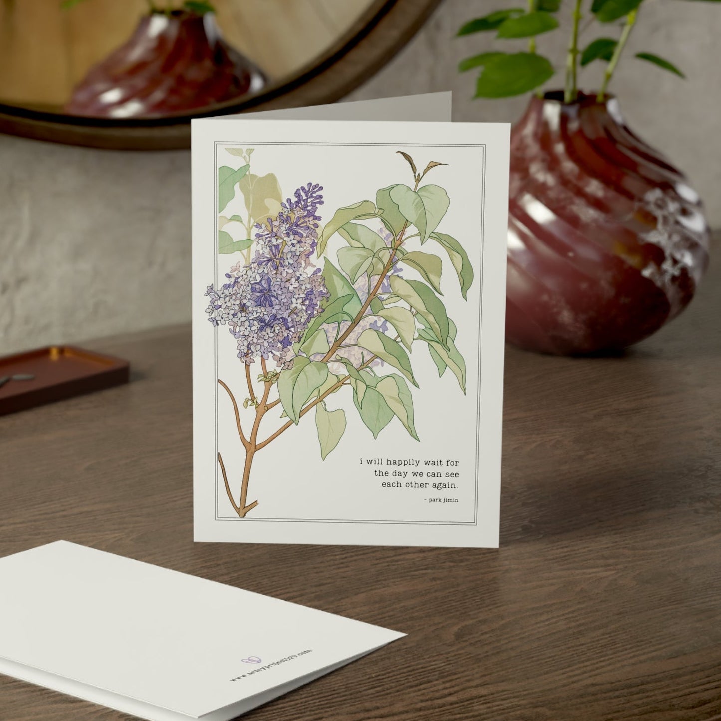 Fanmade BTS Greeting Card - Jimin Love & Friendship Quote  - Vintage Floral Artwork