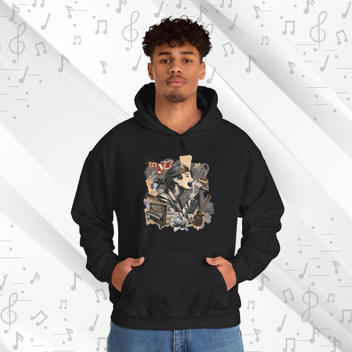 Yoongi Hoodie - Fanmade BTS Retro Series - 2010s Rock Aesthetic - Cozy Unisex Sweatshirt