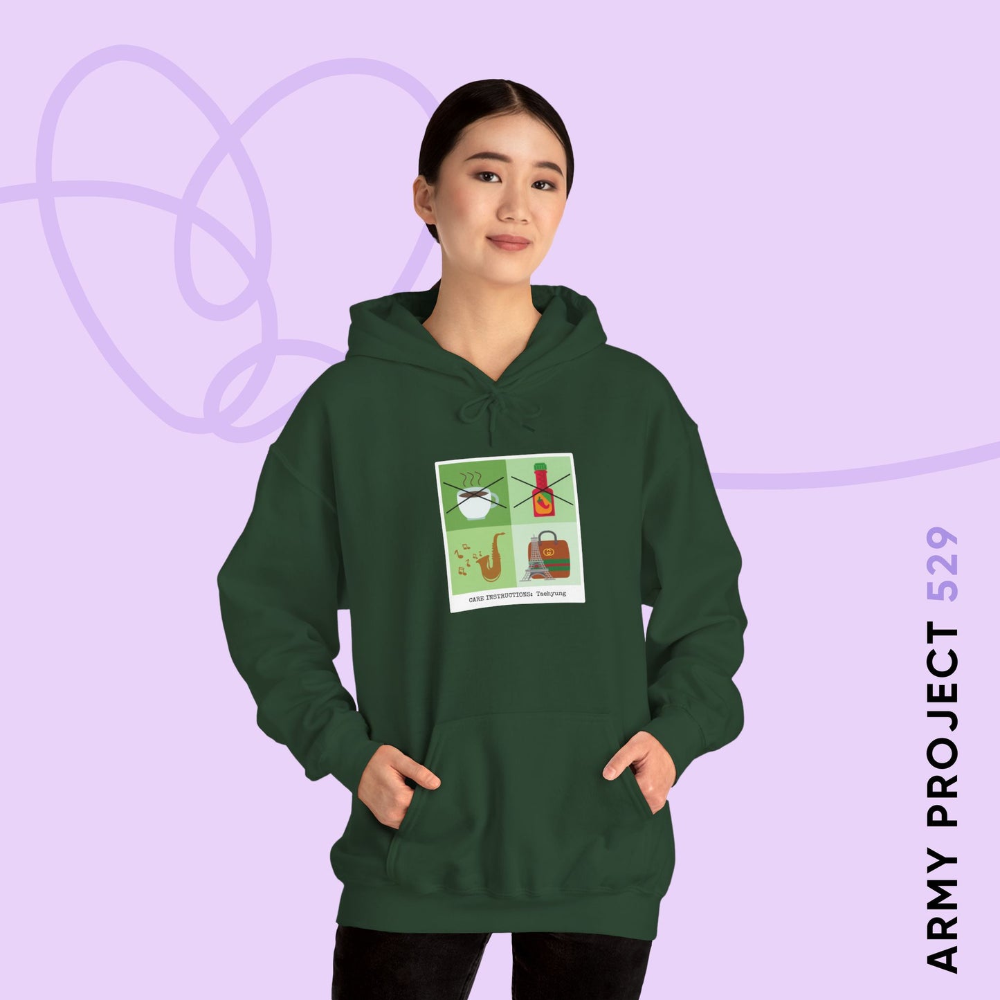 Taehyung Hoodie - Funny Fanmade BTS Merch - Care Instructions - Cozy Unisex Sweatshirt