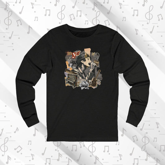 Yoongi Long Sleeve Shirt - Fanmade BTS Retro Series - 2010s Rock Aesthetic - Soft Unisex T-Shirt