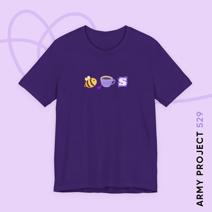 OT7 Short Sleeve Shirt - Bee Tea Ess - Fanmade BTS Merch - Unisex Jersey T-Shirt