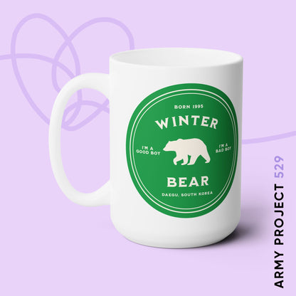 Winter Bear Badge Series 15oz Ceramic Coffee Mug