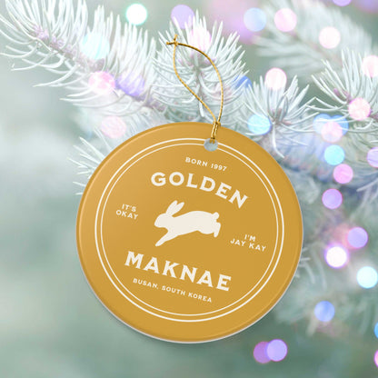 Golden Maknae Badge Series Ceramic Ornament