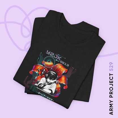 Jung Kook Short Sleeve Shirt - Fanmade BTS Retro Series - Y2K Gamer Aesthetic - Soft Unisex T-Shirt