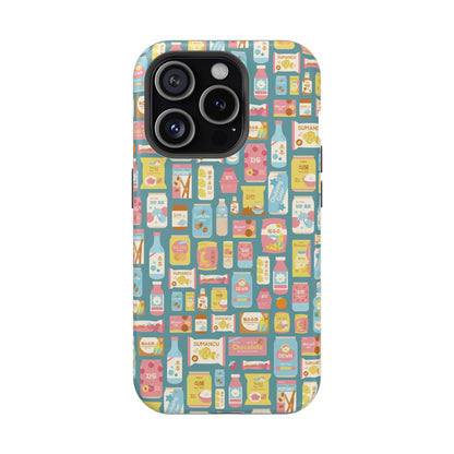 Sweet Pastel Korean Snacks Magnetic Tough Phone Case - Cute K-Pop Merch - iPhone, Galaxy, Pixel Cover