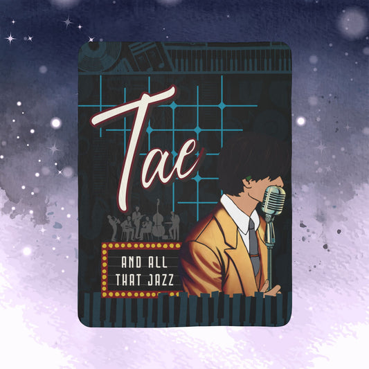 Taehyung Throw Blanket - Retro Series - 50s Jazz Lounge Aesthetic - Cozy Fleece Sherpa Blanket