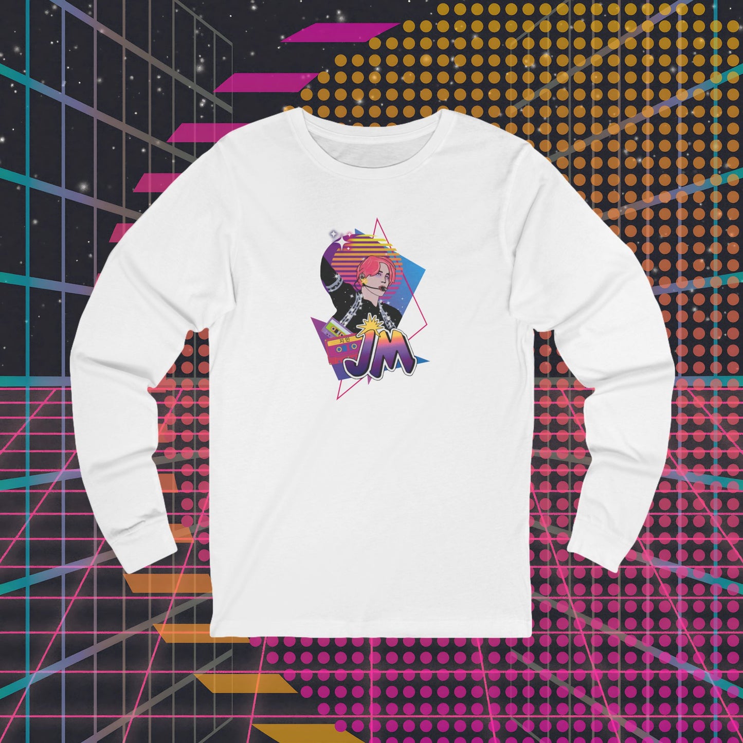 Jimin Long Sleeve Shirt - Fanmade BTS Retro Series - 80s Pop Aesthetic - Soft Unisex T-Shirt