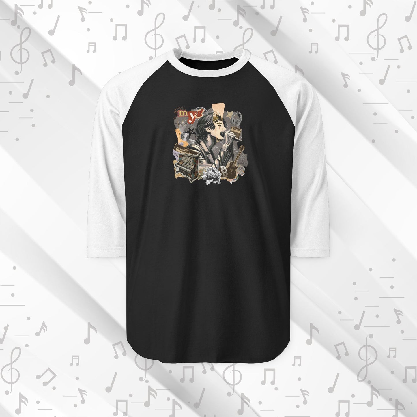 Yoongi Baseball Tee - Fanmade BTS Retro Series - 2010s Rock Aesthetic - 3/4 Sleeve Unisex T-Shirt