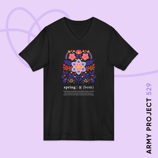 OT7 V-Neck Shirt - Until the Flowers Bloom - Unisex Jersey T-Shirt