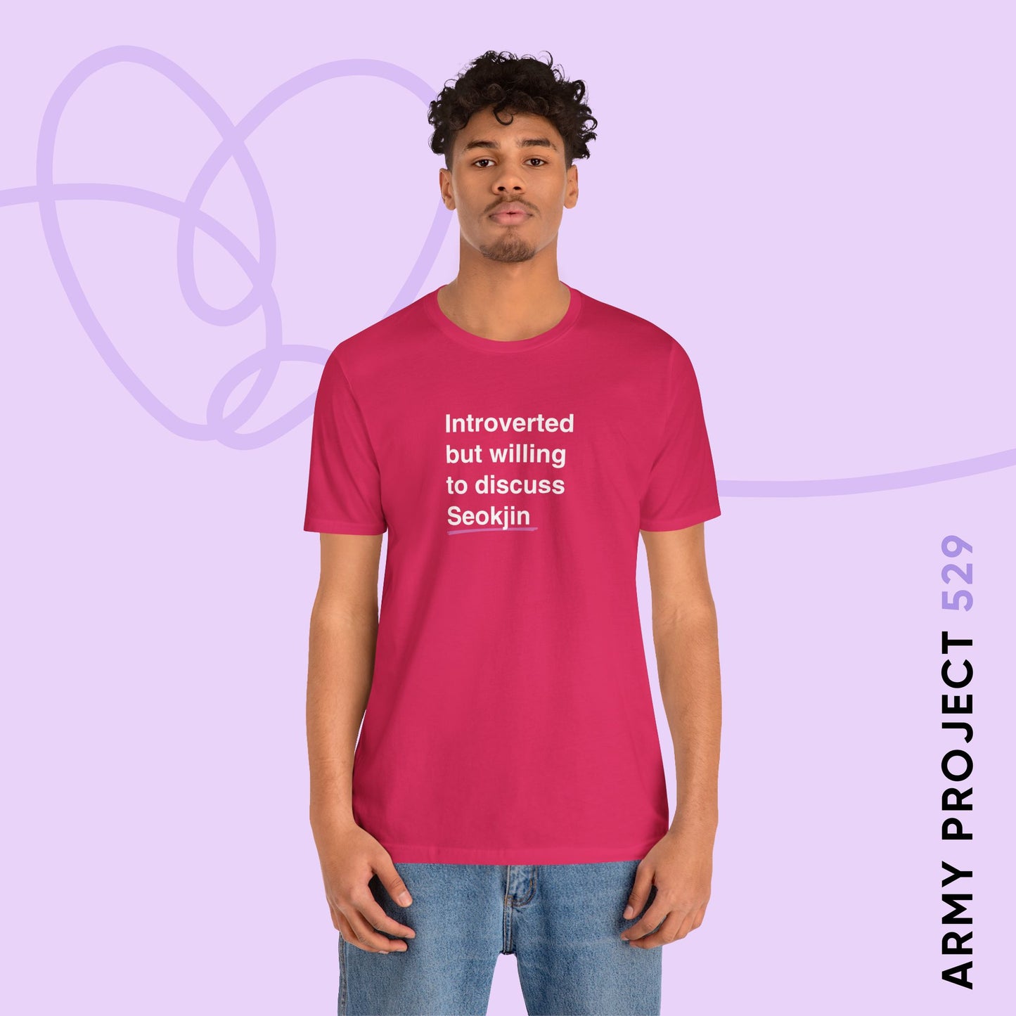 Introverted But Willing to Discuss Seokjin Unisex Jersey Short Sleeve Tee