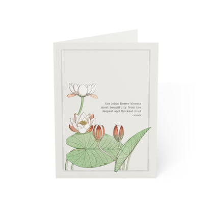 Fanmade BTS Greeting Card - Lotus Encouragement Quote - Vintage Floral Artwork