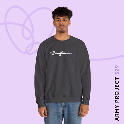 OT7 Sweatshirt - Embroidered Handwritten Bangtan - Fanmade BTS Merch - Cozy Unisex Crewneck