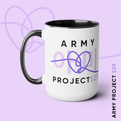 ARMY Project 529 Coffee Mug - ARMY Drinkware - Two-Tone 15 oz Ceramic