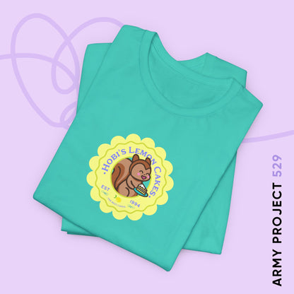 Hobi Short Sleeve Shirt - Cute Fanmade BTS Merch - Hobi's Lemon Cakes - Soft Unisex T-Shirt