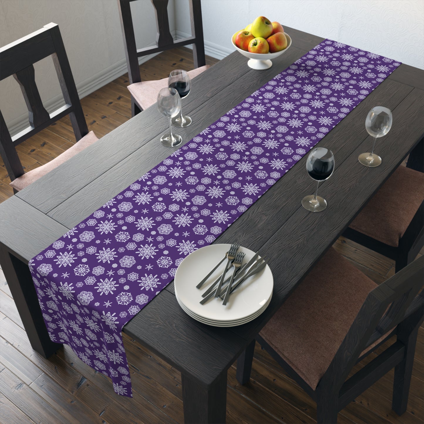 OT7 Table Runner - Secret Snowflakes (Purple) - Fanmade BTS Home Decor - Cotton Twill or Polyester