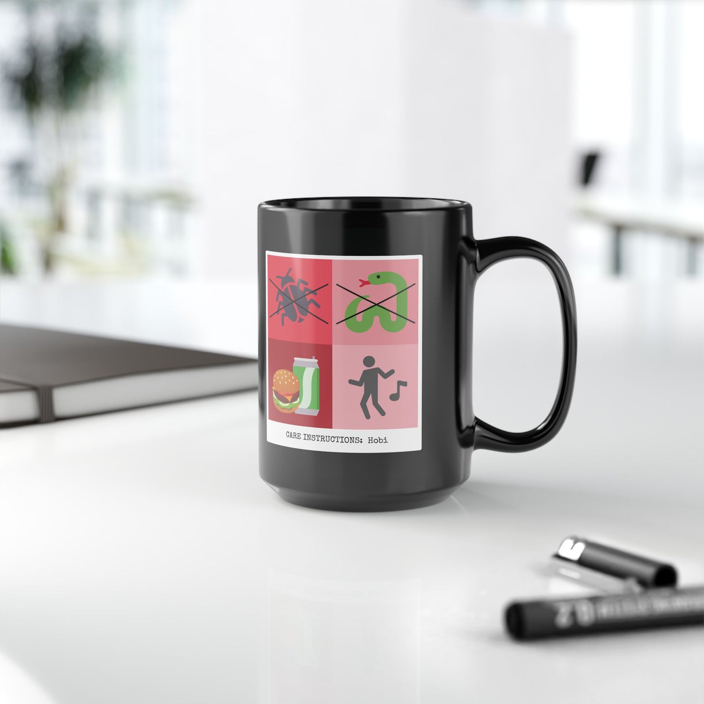 Hobi Coffee Mug - Funny Fanmade BTS Merch - Care Instructions - 15 oz Ceramic