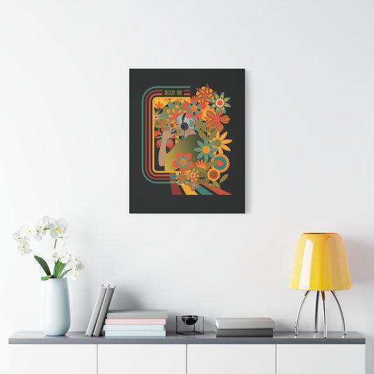Namjoon Canvas Wall Art - Fanmade BTS Retro Series - 70s Bohemian Aesthetic - Framed Wall Decor