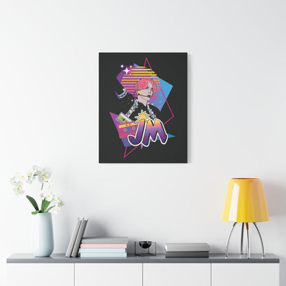 Jimin Canvas Wall Art - Fanmade BTS Retro Series - 80s Pop Aesthetic - Framed Wall Decor