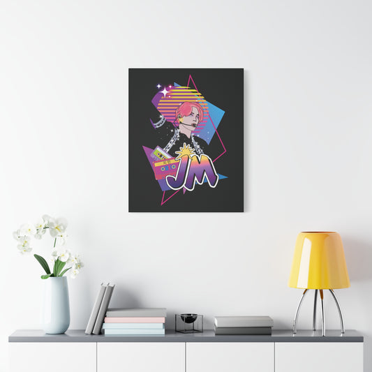 Jimin Canvas Wall Art - Fanmade BTS Retro Series - 80s Pop Aesthetic - Framed Wall Decor