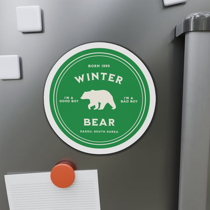 Winter Bear Badge Series Die-Cut Magnet