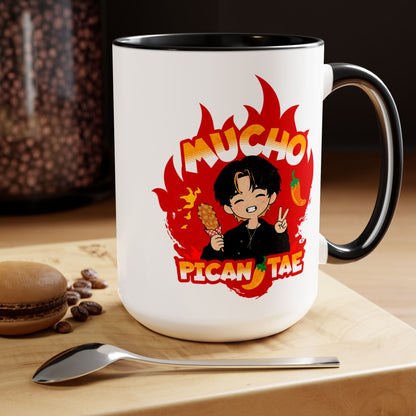 Taehyung Coffee Mug - Mucho PicanTae - 15 oz Two-Tone
