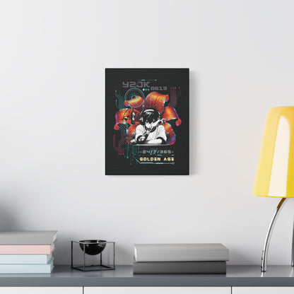 Jung Kook Canvas Wall Art - Fanmade BTS Retro Series - Y2K Gamer Aesthetic - Framed Wall Decor
