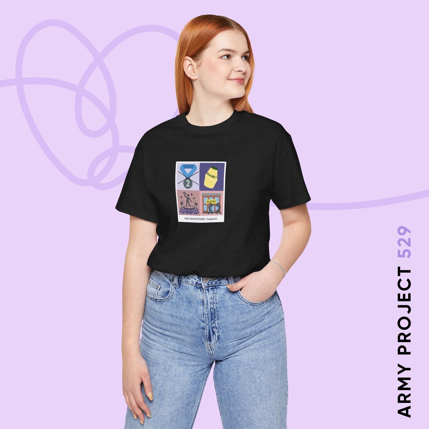 Jung Kook Short Sleeve Shirt - Funny Fanmade BTS Merch - Care Instructions - Soft Unisex T-Shirt