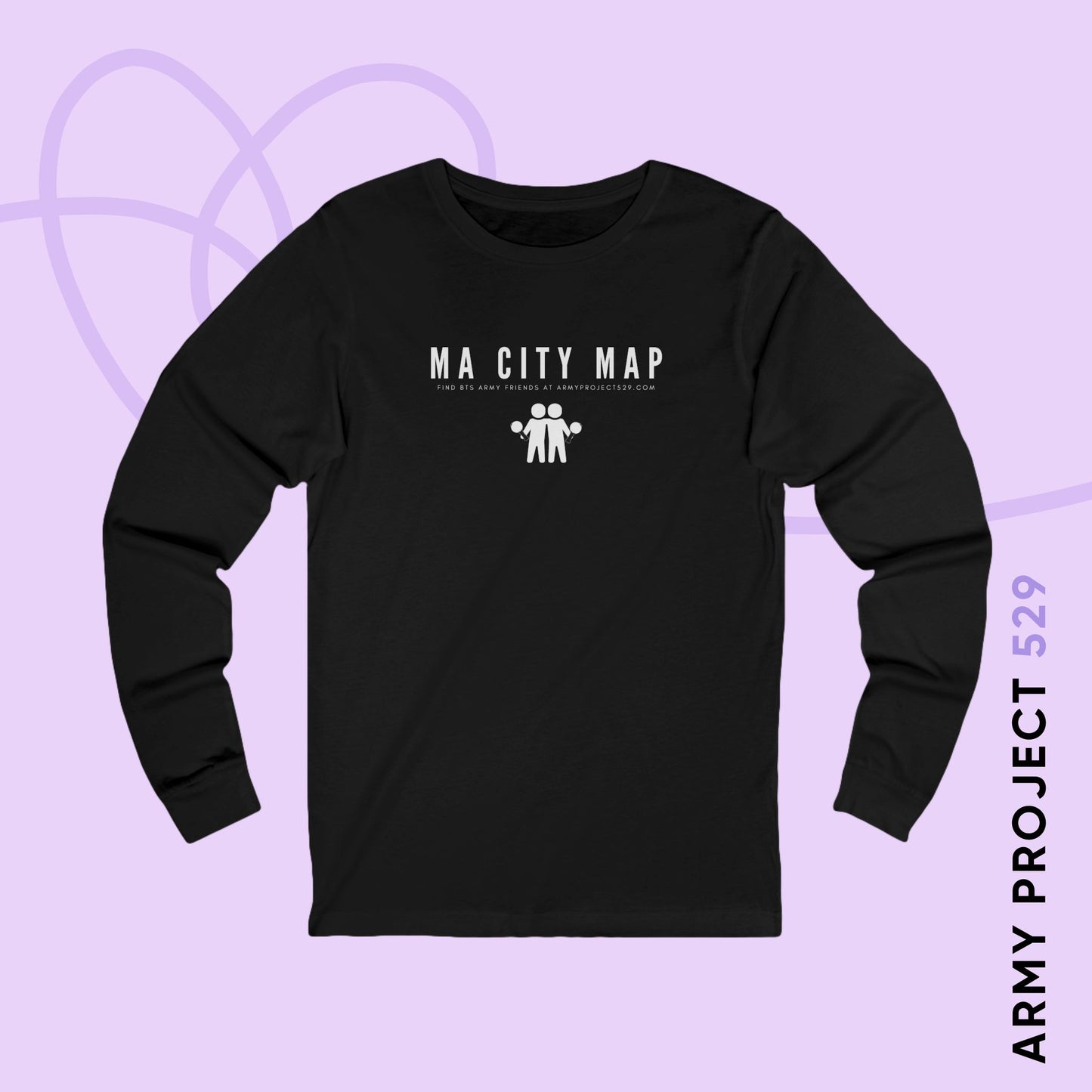 Ma City Map Unisex Jersey Long Sleeve Tee