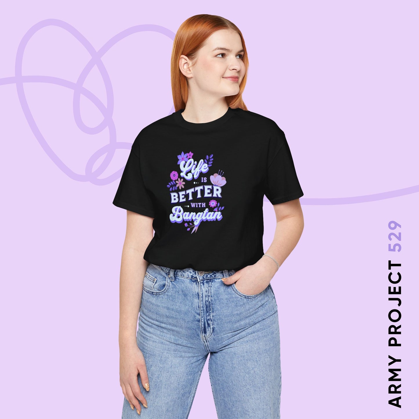 Life is Better with Bangtan Unisex Jersey Short Sleeve Tee