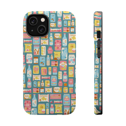 Sweet Pastel Korean Snacks Magnetic Tough Phone Case - Cute K-Pop Merch - iPhone, Galaxy, Pixel Cover
