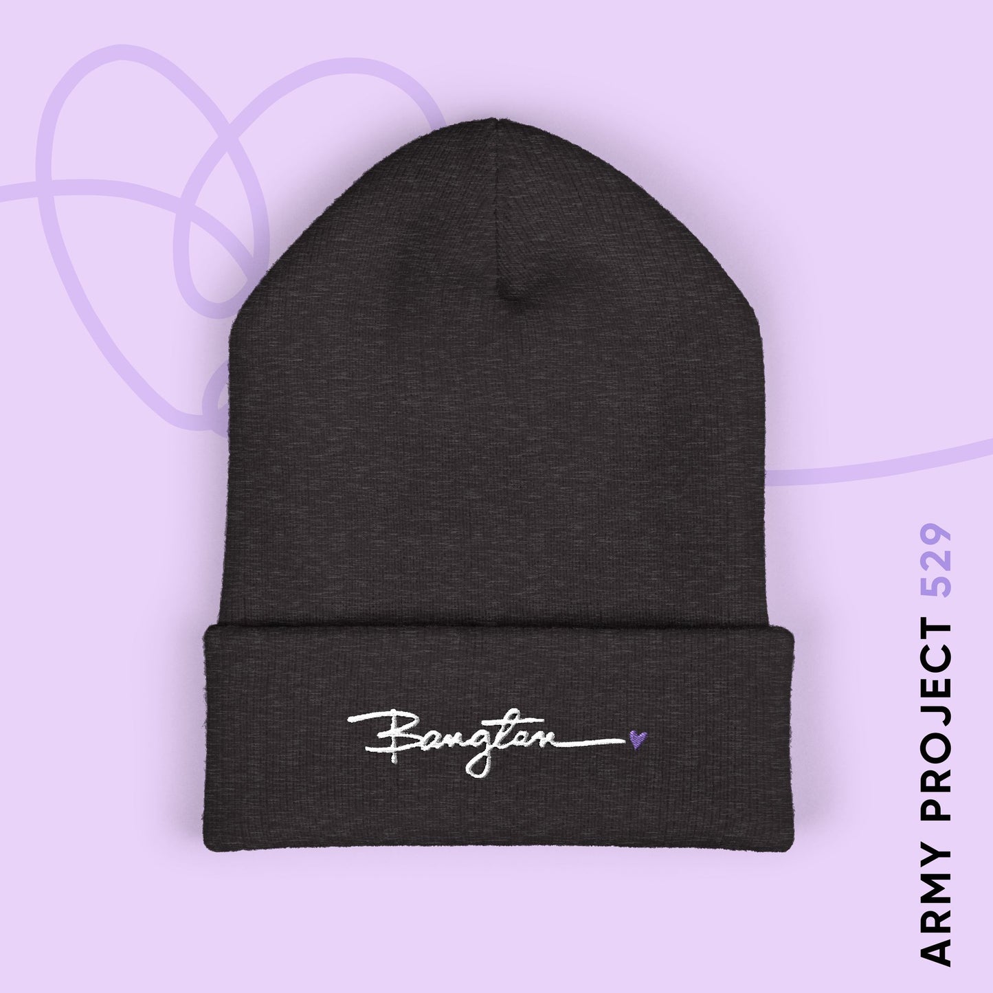 OT7 Beanie - Embroidered Handwritten Bangtan - Fanmade BTS Merch - Cozy Unisex Winter Hat
